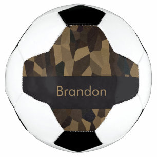 Brown geometric shapes pattern Sticker Soccer Ball