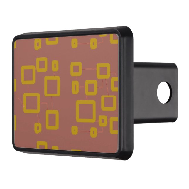 Brown Geometric Trailer Hitch Cover (Left)