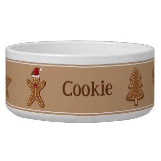 Brown Gingerbread Christmas Cookies With A Name Bowl