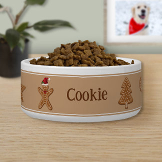 Brown Gingerbread Christmas Cookies With A Name Bowl