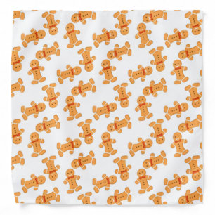 Brown gingerbread man on white bandana