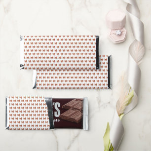 Brown gingham bow pattern hershey bar favors
