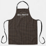 Brown Gingham Check Grill Master Personalized Apron at Zazzle