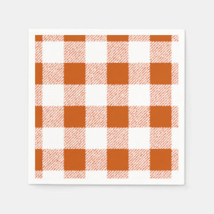 Brown gingham check paper napkins