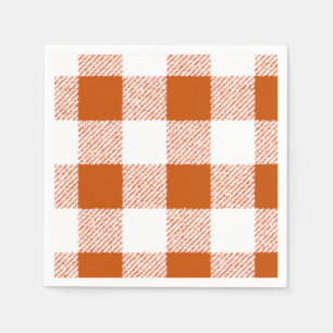 Brown Gingham Check Pattern Paper Napkins