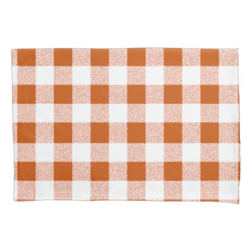 Brown Gingham Check Pillow Case