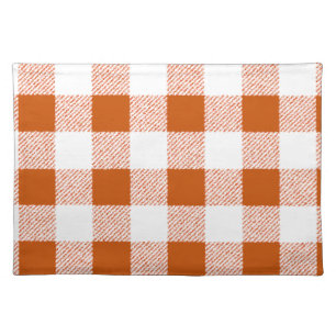 Brown gingham check placemat