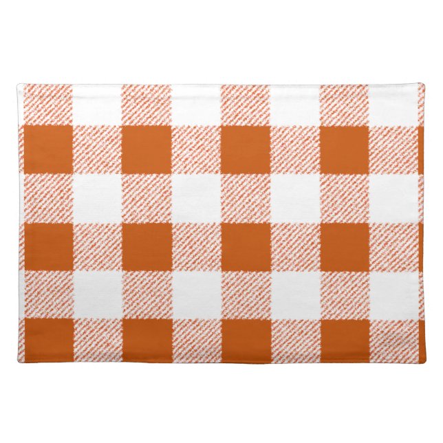 Brown gingham check placemat (Front)