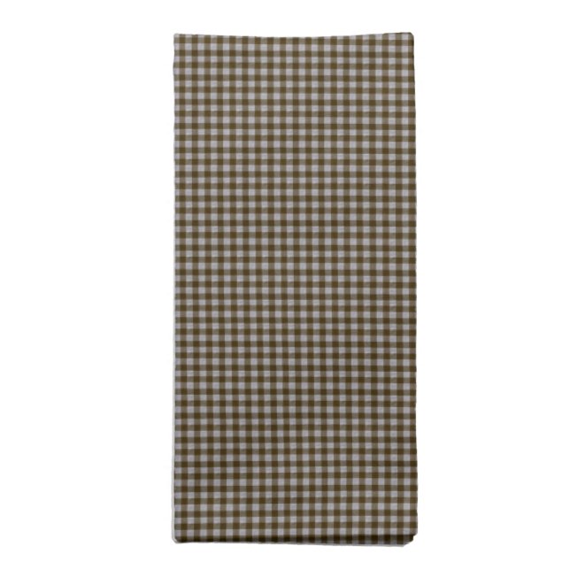 Brown Gingham Checks Cloth Napkin (Folded)