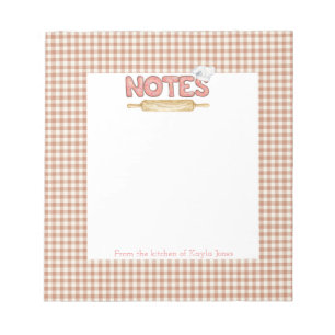 Brown Gingham Cookie Font Recipe Notepad
