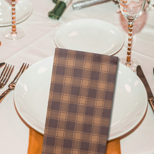 Brown Gingham Fall Autumn Cloth Napkin