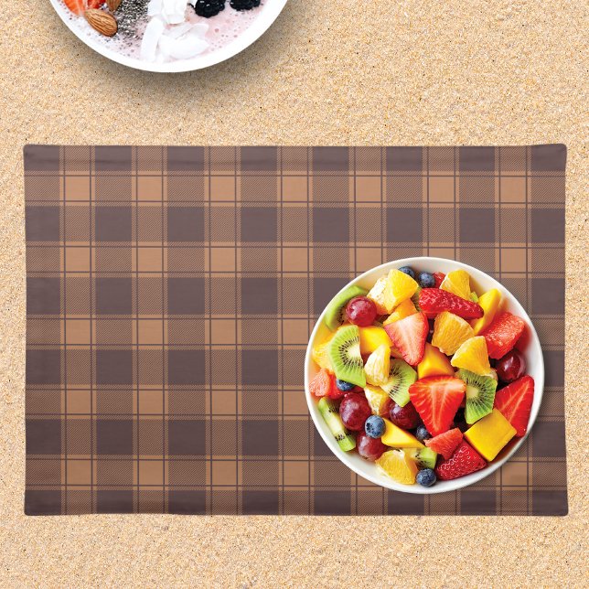 Brown Gingham Fall Autumn Cloth Placemat (Creator Uploaded)