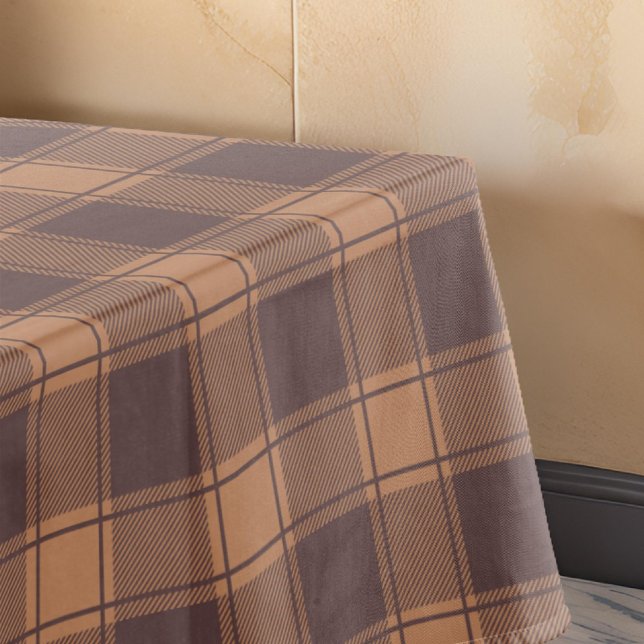 Brown Gingham Fall Autumn Tablecloth (Creator Uploaded)