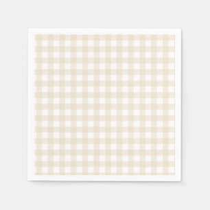 Brown Gingham Simple Fall Matching Baby Shower Napkins