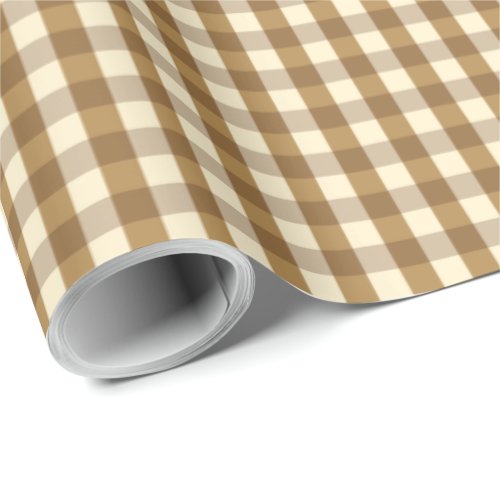 Brown Gingham Wrapping Paper