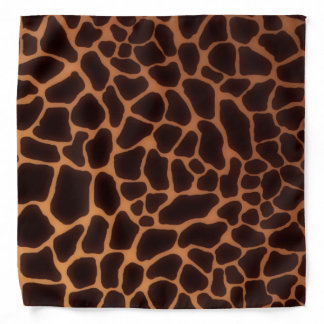 Brown Giraffe Animal Print Pattern Bandana