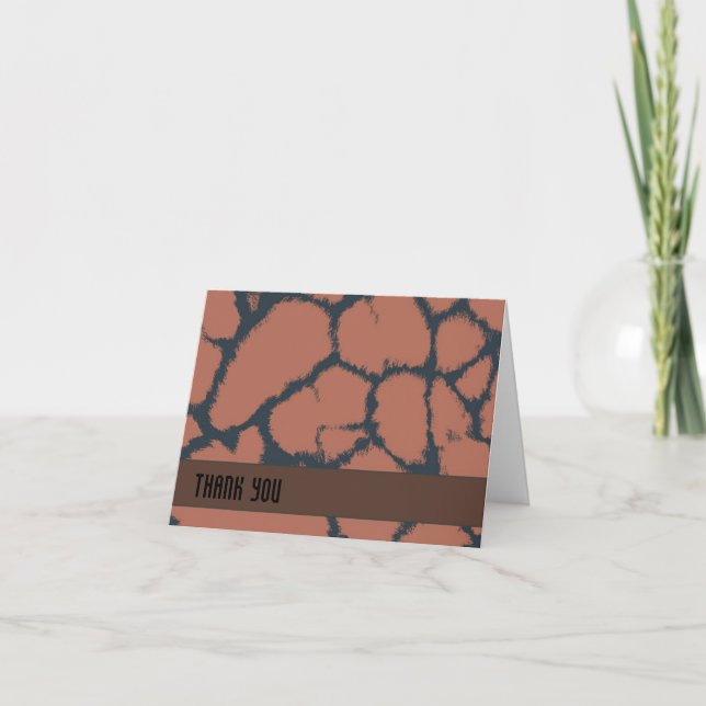 Brown Giraffe Fur Pattern Thank You Card (Front)