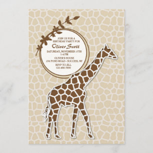 Brown Giraffe Invitation