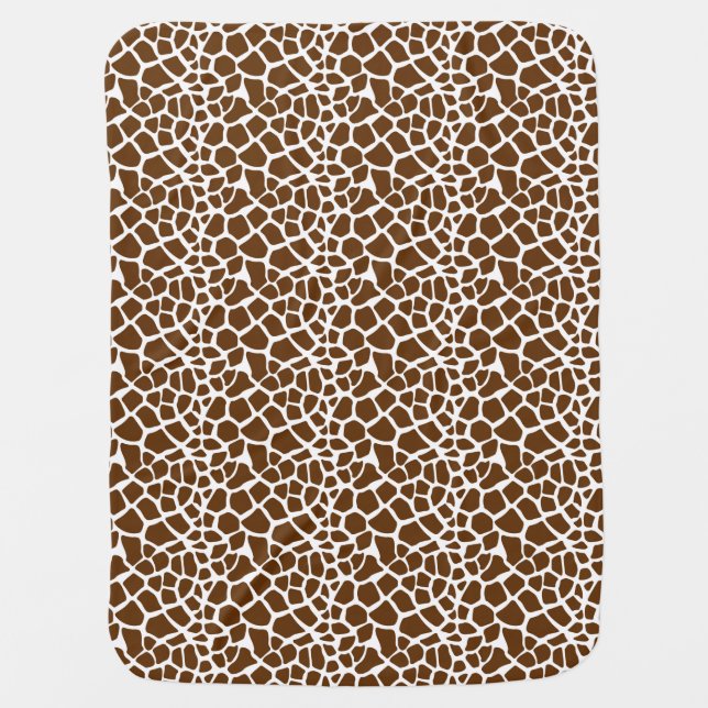 Brown Giraffe Print Baby Blanket (Front)