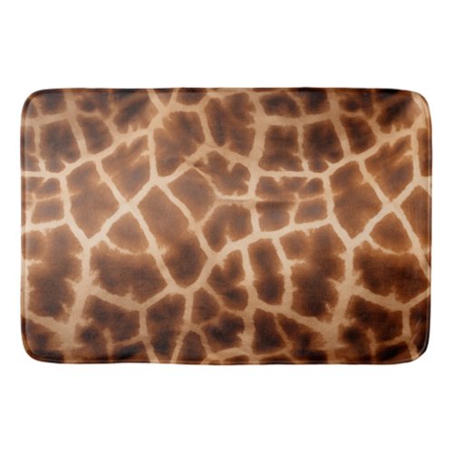 Brown Giraffe Print Bath Mat