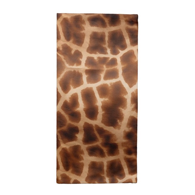 Brown Giraffe Print Cloth Napkin (Half Fold)