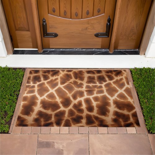 Brown Giraffe Print Doormat