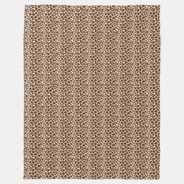 Brown Giraffe Print Fleece Blanket (Front)