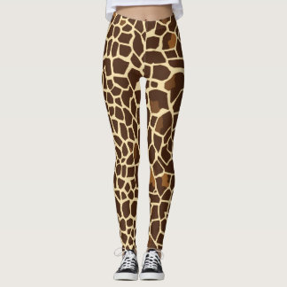 Brown Giraffe Print Leggings