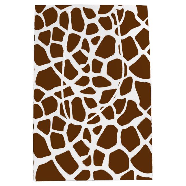 Brown Giraffe Print Medium Gift Bag (Front)