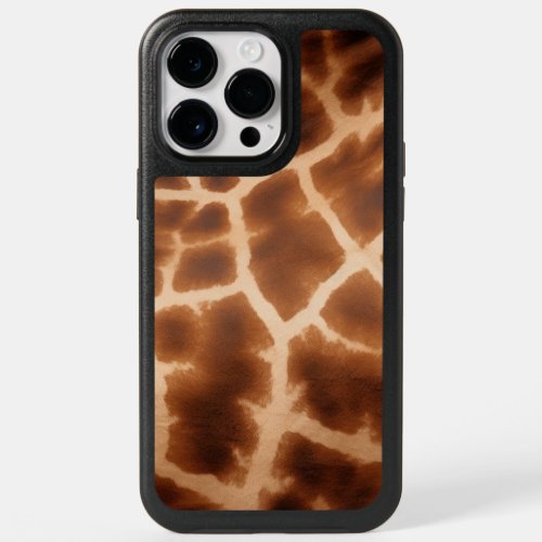 Brown Giraffe Print OtterBox iPhone 14 Pro Max Case