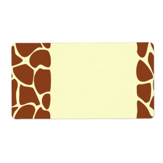 Brown Giraffe Print Pattern. Label