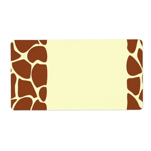 Brown Giraffe Print Pattern. Label (Front)