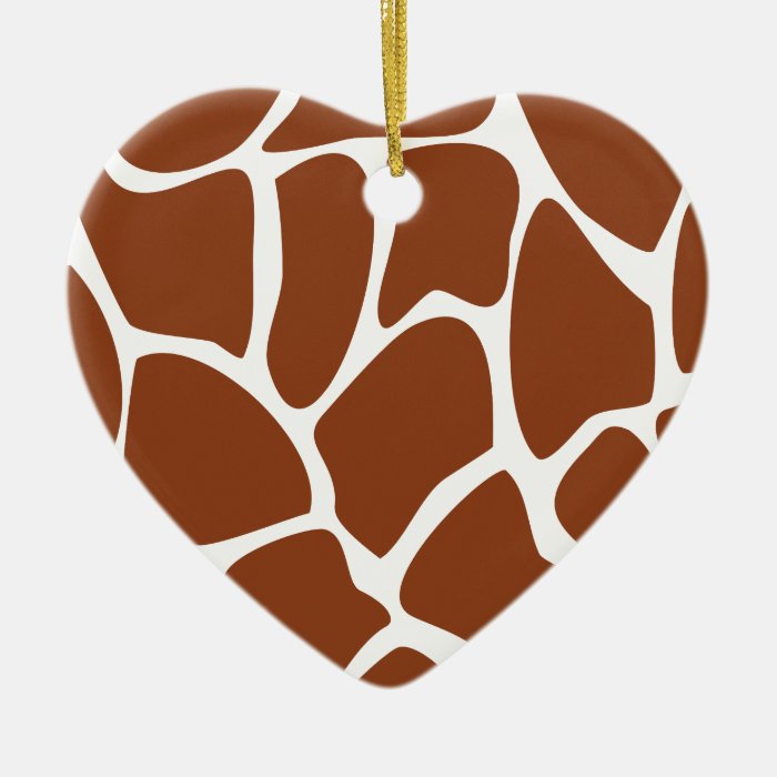 Brown Giraffe Print Pattern. Christmas Tree Ornaments