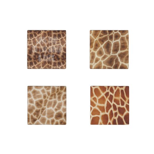 Brown Giraffe Print Stone Magnet