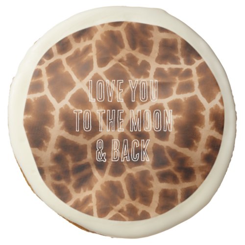 Brown Giraffe Print Sugar Cookie