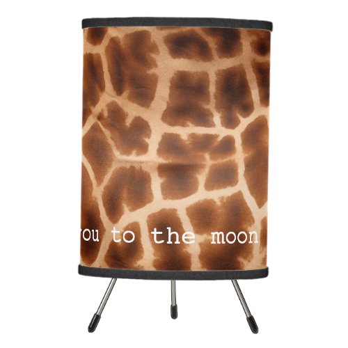 Brown Giraffe Print Tripod Lamp