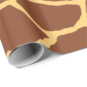 Brown Giraffe Skin Pattern Wrapping Paper