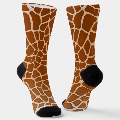 Brown Giraffe Spots exotic Animal Fun to Wear Socks
