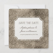 Brown Glam Leopard Print save the date Invitation (Front)