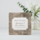 Brown Glam Leopard Print save the date Invitation (Standing Front)