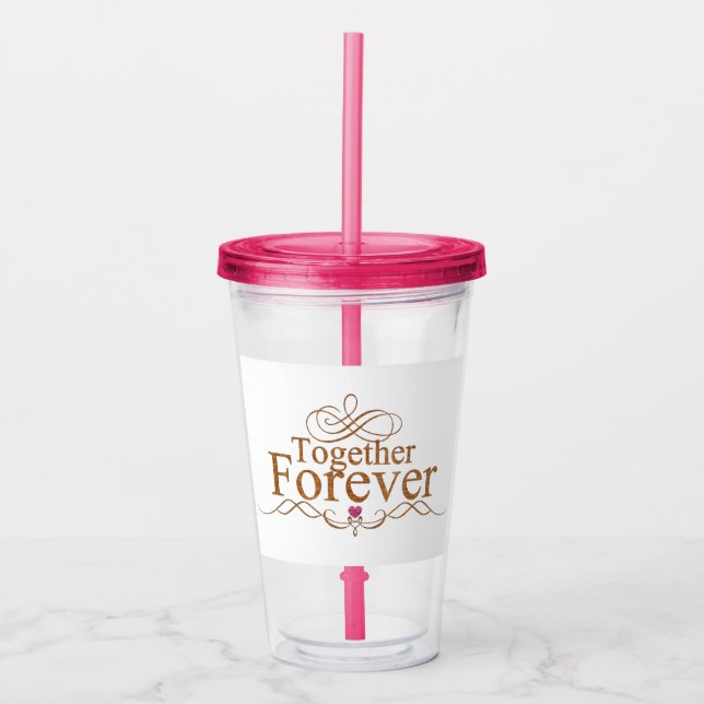 Brown Glitter Acrylic Tumbler (Front)