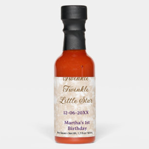Brown glitter twinkle twinkle little star birthday hot sauces