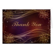 Brown Gold Abstract Floral with Glitter Thank You (Front Horizontal)
