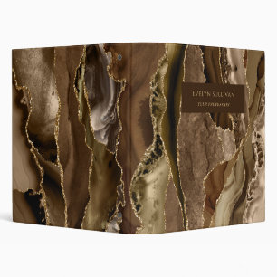 Brown Gold Agate Binder