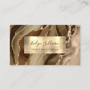 Brown Gold Agate Business Card