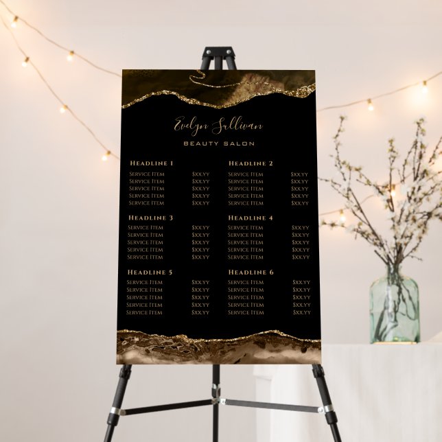 Brown Gold Agate Price List Foam Board (In Situ (Stand))