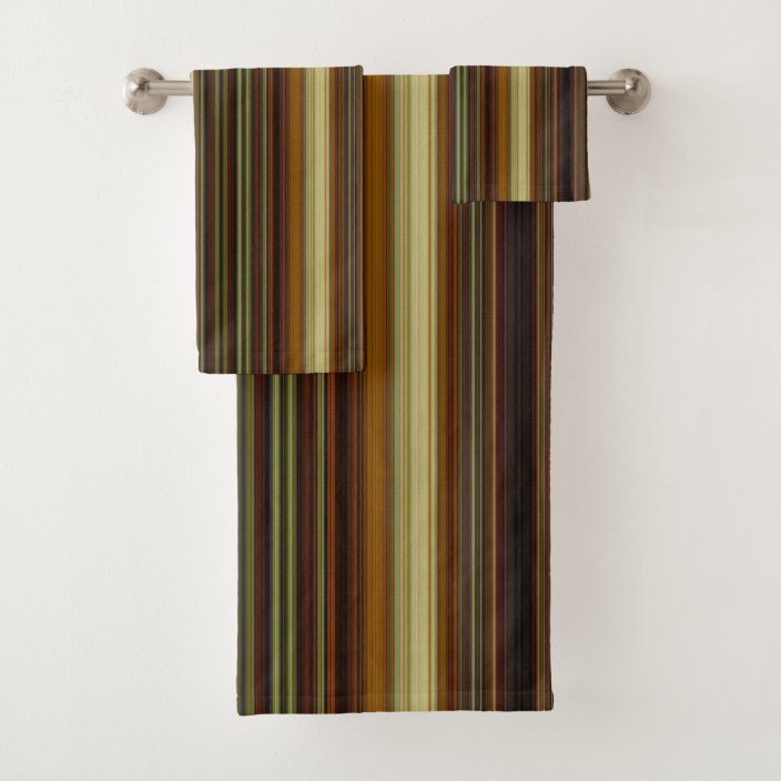 brown and green bath towels