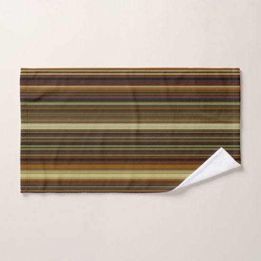 Brown Gold and Green Stripes Bath Towel Set | Zazzle