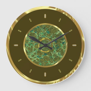 Brown Gold And Marble Look Elegant Wall Clock