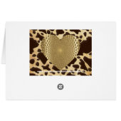 Brown & Gold Animal Print Golden Prismatic Heart (Back Horizontal)